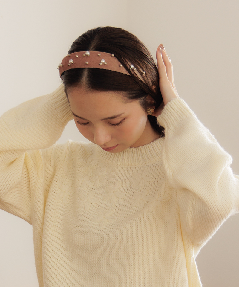 pearl velvet hairband ～ﾊﾟｰﾙﾍﾞﾙﾍﾞｯﾄｶﾁｭｰｼｬ | flower／フラワー公式通販