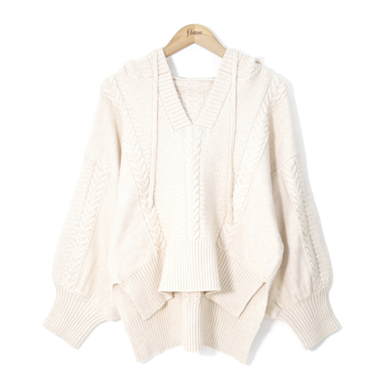 プライスダウン】hoodie aran knit ～ﾌｰﾃﾞｨｰｱﾗﾝﾆｯﾄ | flower WEB SHOP 