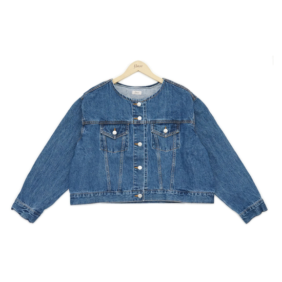 Off Nocollar Denim Jacket ﾉｰｶﾗｰﾃﾞﾆﾑｼﾞｬｹｯﾄ Flower Webshop フラワーウェブショップ