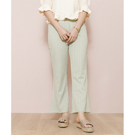 OUTLET】gingham bubble pants ～ｷﾞﾝｶﾞﾑﾊﾞﾌﾞﾙﾊﾟﾝﾂ | flower／フラワー