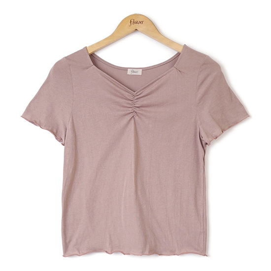 tシャツ FRILL GATHER TOPS/フリルギャザートップス レディース hugi tシャツ FRILL GATHER TOPS/フリルギャザートップス