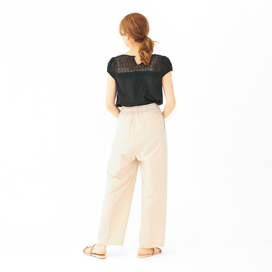 OUTLET】wide tapered pants ～ﾜｲﾄﾞﾃｰﾊﾟｰﾄﾞﾊﾟﾝﾂ | flower／フラワー