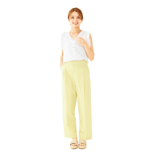 OUTLET】wide tapered pants ～ﾜｲﾄﾞﾃｰﾊﾟｰﾄﾞﾊﾟﾝﾂ | flower／フラワー