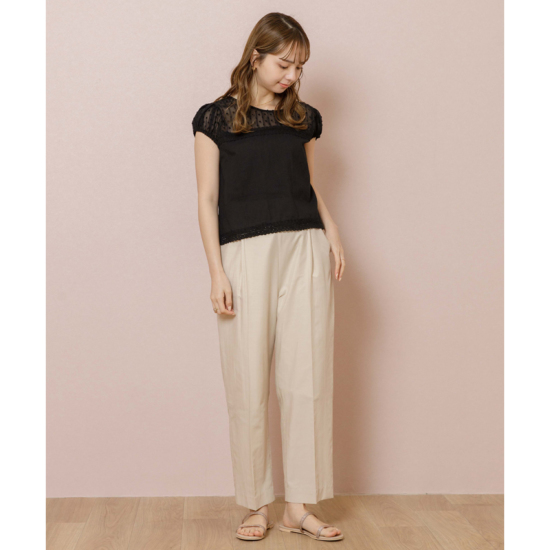 OUTLET】wide tapered pants ～ﾜｲﾄﾞﾃｰﾊﾟｰﾄﾞﾊﾟﾝﾂ | flower／フラワー