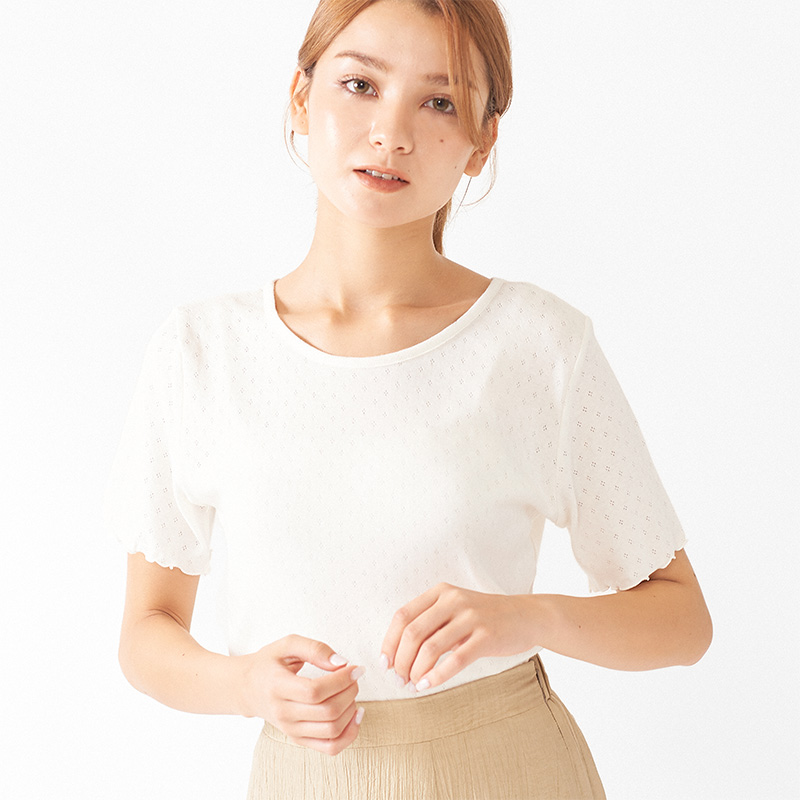 売れ筋商品|||デモクラシー カットソー トップス レディース Petite Flutter-Sleeve Split-Neck Top Off White デモクラシー レディース カットソー トップス Petite Flutter