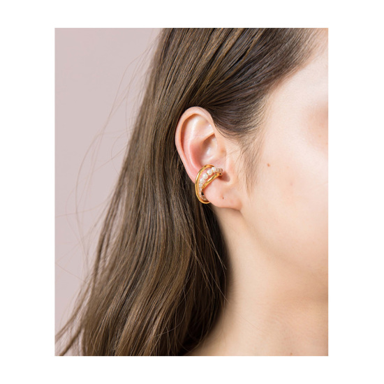 cross pearl ear cuff～ｸﾛｽﾊﾟｰﾙｲﾔｰｶﾌ | flower／フラワー公式通販
