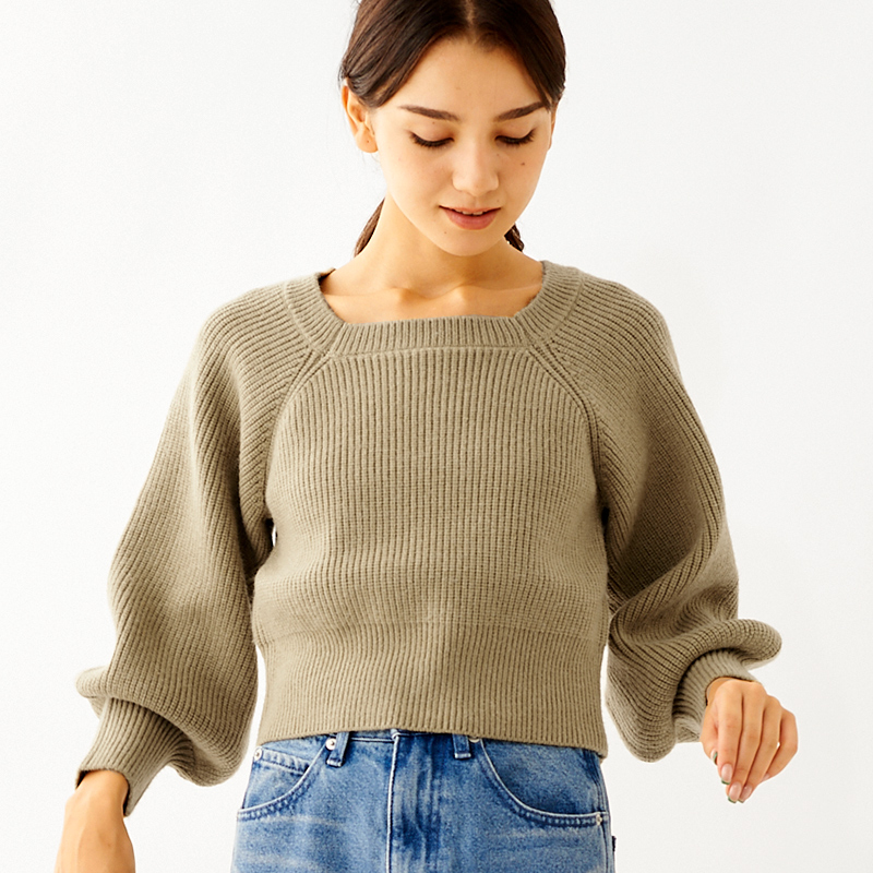 【OUTLET】compact square knit ～ｺﾝﾊﾟｸﾄｽｸｴｱﾆｯﾄ | flower ...