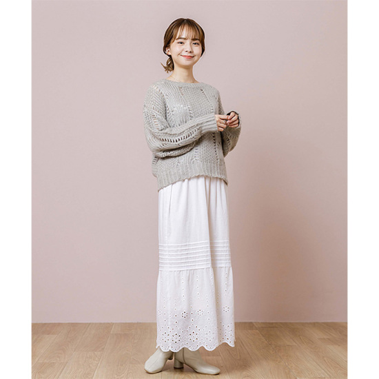 OUTLET】fluffy lace knit ～ﾌﾗｯﾌｨｰﾚｰｽﾆｯﾄ | flower／フラワー公式通販