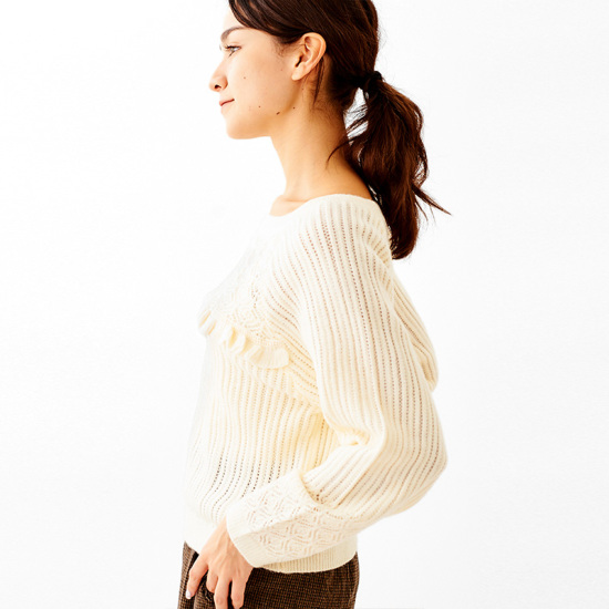 OUTLET】lace frill knit～ﾚｰｽﾌﾘﾙﾆｯﾄ | flower／フラワー公式通販