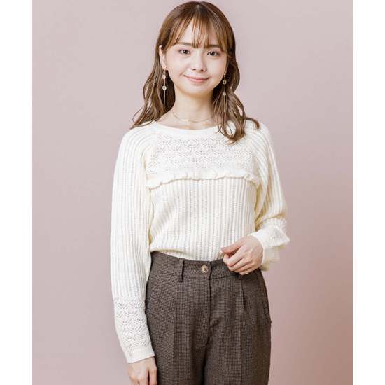 OUTLET】lace frill knit～ﾚｰｽﾌﾘﾙﾆｯﾄ | flower／フラワー公式通販