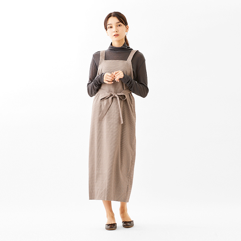 check apron onepiece～ﾁｪｯｸｴﾌﾟﾛﾝﾜﾝﾋﾟｰｽ flower／フラワー公式通販