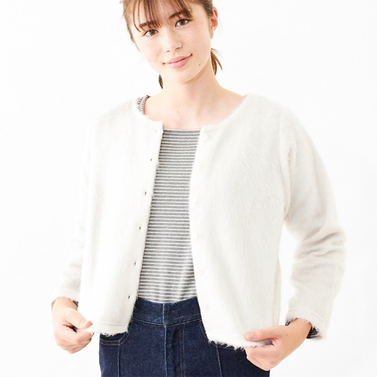 OUTLET】lady fluff cardigan～ﾚﾃﾞｨﾌﾗｯﾌｶｰﾃﾞｨｶﾞﾝ | flower／フラワー