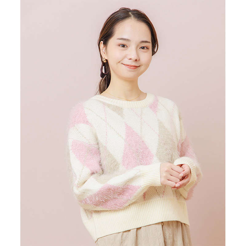 OUTLET】mix argyle knit～ﾐｯｸｽｱｰｶﾞｲﾙﾆｯﾄ flower／フラワー公式通販