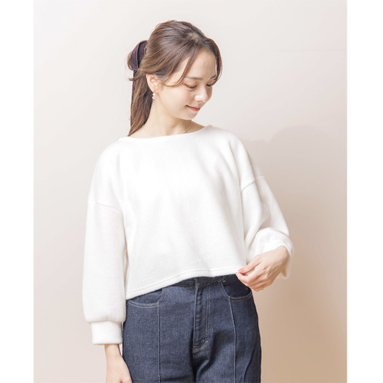 高価値 BALLOON KNIT TOP バルーンニットトップ シャツ/ブラウス(半袖