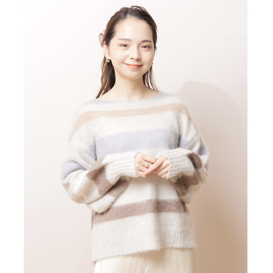 OUTLET】fluffy border knit～ﾌﾗｯﾌｨｰﾎﾞｰﾀﾞｰﾆｯﾄ | flower／フラワー公式通販