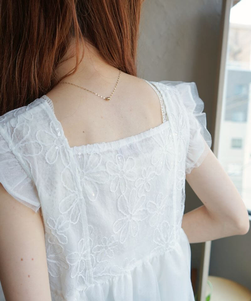 magnet chain necklace～ﾏｸﾞﾈｯﾄﾁｪｰﾝﾈｯｸﾚｽ | flower／フラワー