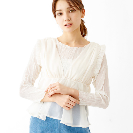 ☆wavy sheer top～ｳｪｰﾋﾞｰｼｱｰﾄｯﾌﾟ | flower／フラワー公式通販