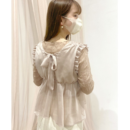 専用★the virgins scallop tops シースルートップス チュールシアートップス(ホワイト) | Syell Raffiné