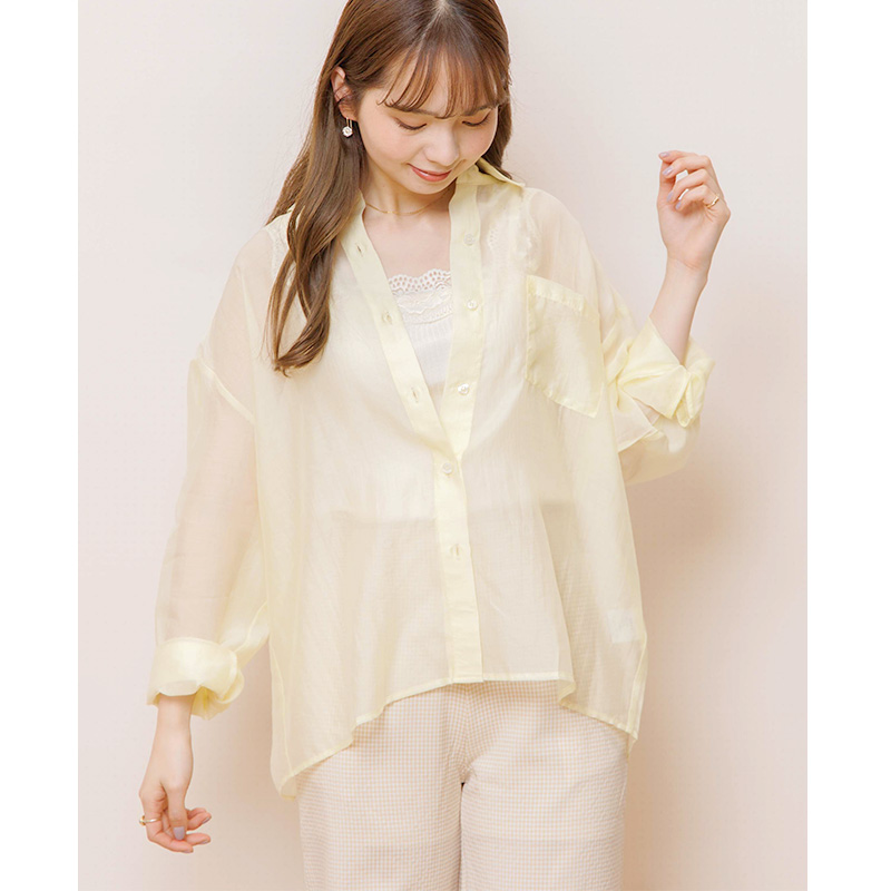 OUTLET】balloon sheer shirts3 ～ﾊﾞﾙｰﾝｼｱｰｼｬﾂ3 | flower／フラワー