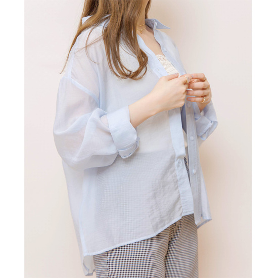 OUTLET】balloon sheer shirts3 ～ﾊﾞﾙｰﾝｼｱｰｼｬﾂ3 | flower／フラワー