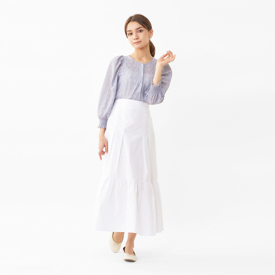 OUTLET】tuck gather tiered skirt～ﾀｯｸｷﾞｬｻﾞｰﾃｨｱｰﾄﾞｽｶｰﾄ | flower