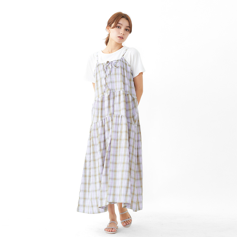 Outlet Airy Check Cami Onepiece ｴｱﾘｰﾁｪｯｸｷｬﾐﾜﾝﾋﾟｰｽ Flower フラワー公式通販