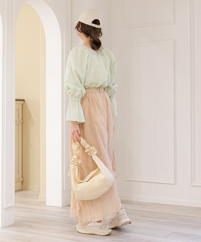 shirring handle bag～ｼｬｰﾘﾝｸﾞﾊﾝﾄﾞﾙﾊﾞｯｸﾞ | flower／フラワー