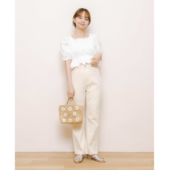 OUTLET】bubble gather blouse～ﾊﾞﾌﾞﾙｷﾞｬｻﾞｰﾌﾞﾗｳｽ | flower／フラワー