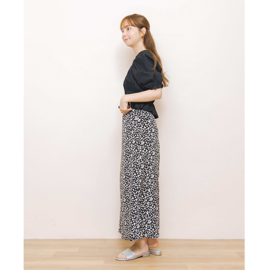 OUTLET】bubble gather blouse～ﾊﾞﾌﾞﾙｷﾞｬｻﾞｰﾌﾞﾗｳｽ | flower／フラワー