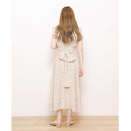 OUTLET】retro dot ribbon onepiece～ﾚﾄﾛﾄﾞｯﾄﾘﾎﾞﾝﾜﾝﾋﾟｰｽ | flower