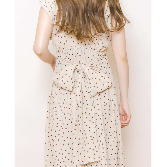 OUTLET】retro dot ribbon onepiece～ﾚﾄﾛﾄﾞｯﾄﾘﾎﾞﾝﾜﾝﾋﾟｰｽ | flower