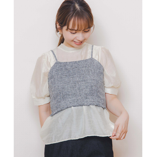 OUTLET】fringe tweed bustier～ﾌﾘﾝｼﾞﾂｲｰﾄﾞﾋﾞｽﾁｪ | flower／フラワー