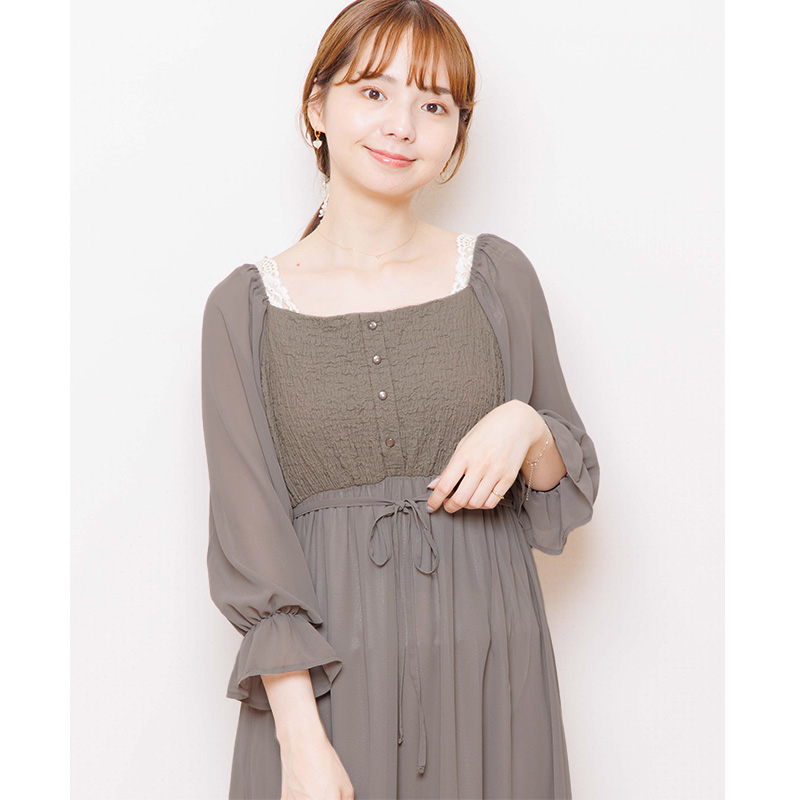 Clear Sleeve Onepiece ｸﾘｱｽﾘｰﾌﾞﾜﾝﾋﾟｰｽ Flower フラワー公式通販