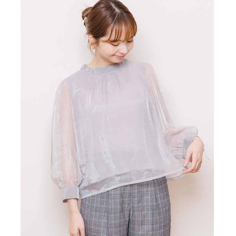 20%OFF】glossier ribbon blouse～ｸﾞﾛｯｼｱｰﾘﾎﾞﾝﾌﾞﾗｳｽ | flower