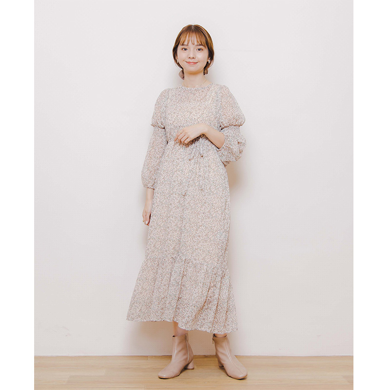 OUTLET】harvest tiered onepiece～ﾊｰﾍﾞｽﾄﾃｨｱｰﾄﾞﾜﾝﾋﾟｰｽ | flower