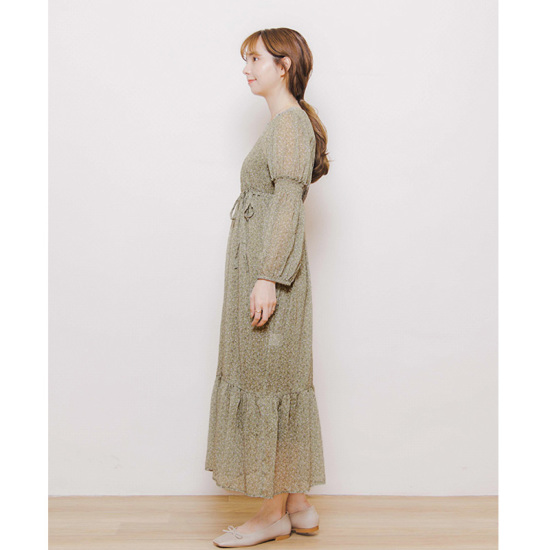 OUTLET】harvest tiered onepiece～ﾊｰﾍﾞｽﾄﾃｨｱｰﾄﾞﾜﾝﾋﾟｰｽ | flower