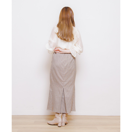 OUTLET】check mermaid skirt～ﾁｪｯｸﾏｰﾒｲﾄﾞｽｶｰﾄ | flower