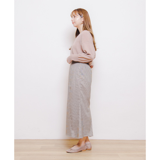 OUTLET】check mermaid skirt～ﾁｪｯｸﾏｰﾒｲﾄﾞｽｶｰﾄ | flower