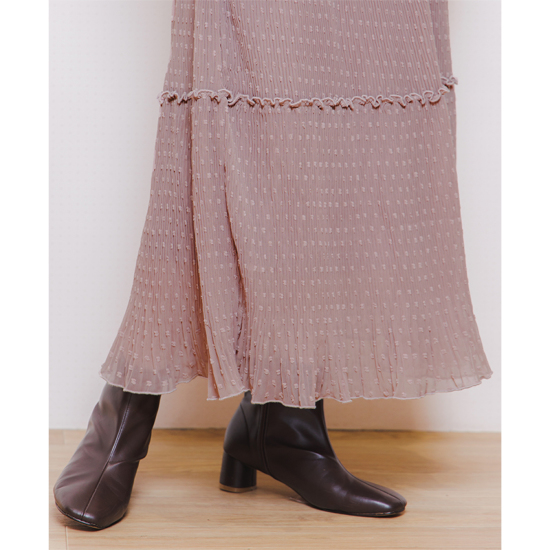 OUTLET】pleated tiered skirt～ﾌﾟﾘｰﾃｯﾄﾞﾃｨｱｰﾄﾞｽｶｰﾄ | flower