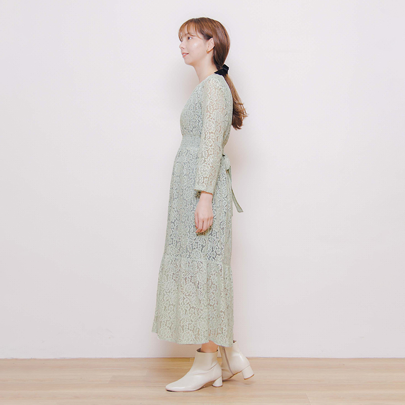 OUTLET】playful lace onepiece～ﾌﾟﾚｲﾌﾙﾚｰｽﾜﾝﾋﾟｰｽ | flower／フラワー