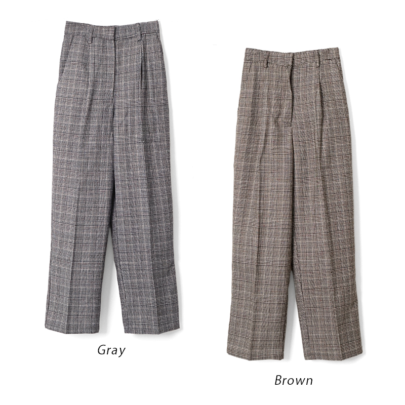 OUTLET】check tapered pants～ﾁｪｯｸﾃｰﾊﾟｰﾄﾞﾊﾟﾝﾂ | flower