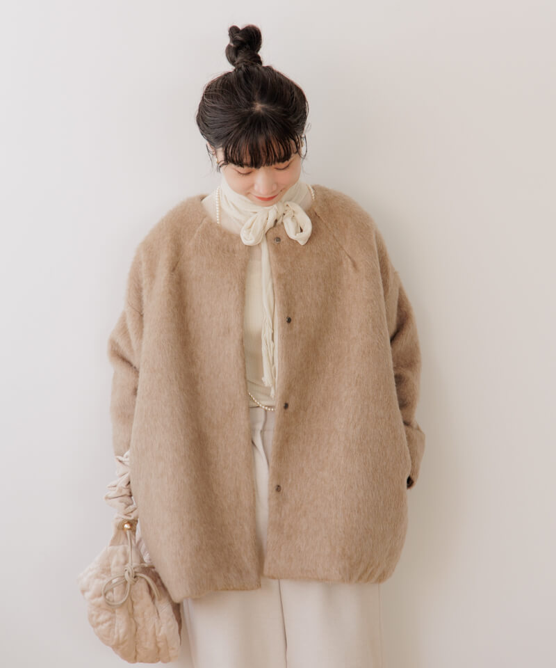 7,590円flower fluffy coat フラッフィーコート　ブラウン
