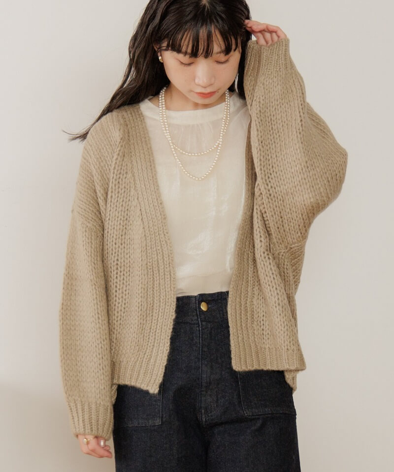 40%OFF】mohair touch knit cardigan2～ﾓﾍｱﾀｯﾁﾆｯﾄｶｰﾃﾞｨｶﾞﾝ2 | flower