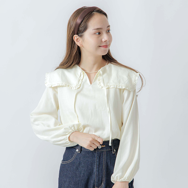 OUTLET】big collar blouse～ﾋﾞｯｸﾞｶﾗｰﾌﾞﾗｳｽ | flower／フラワー公式通販