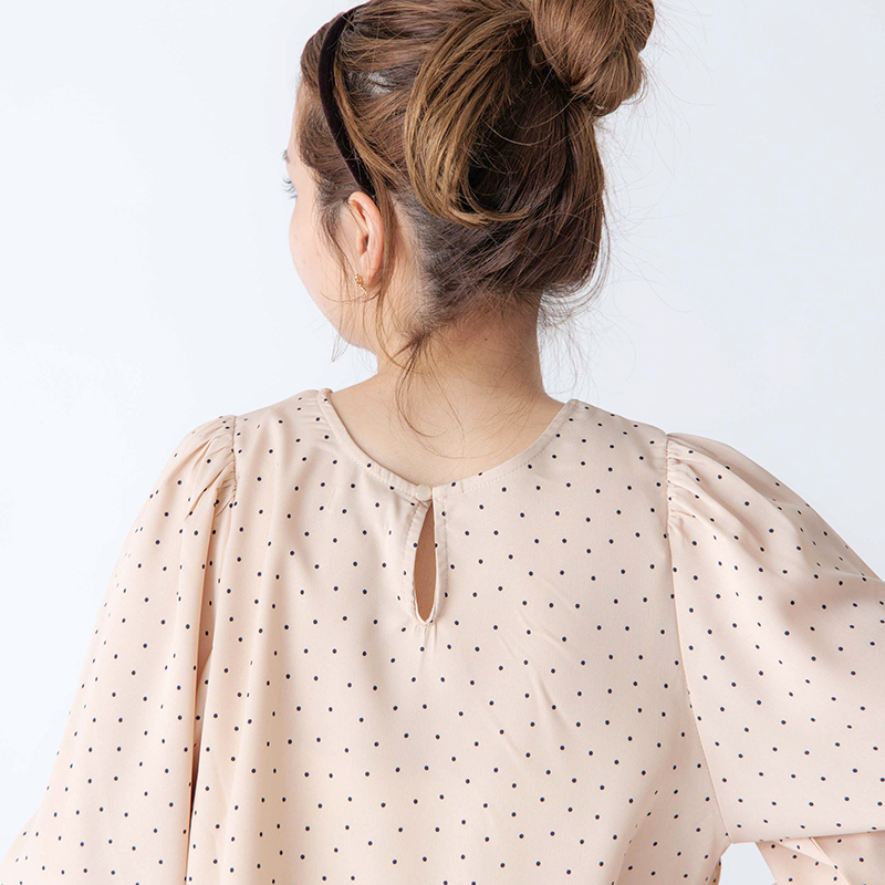 30%OFF】simple dot balloon blouse～ｼﾝﾌﾟﾙﾄﾞｯﾄﾊﾞﾙｰﾝﾌﾞﾗｳｽ | flower