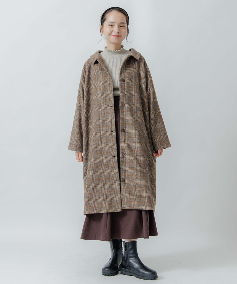 OUTLET】mannish check coat～ﾏﾆｯｼｭﾁｪｯｸｺｰﾄ | flower／フラワー公式通販