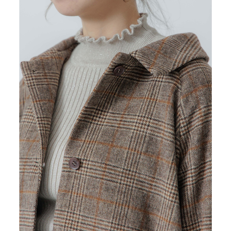 OUTLET】mannish check coat～ﾏﾆｯｼｭﾁｪｯｸｺｰﾄ | flower／フラワー公式通販