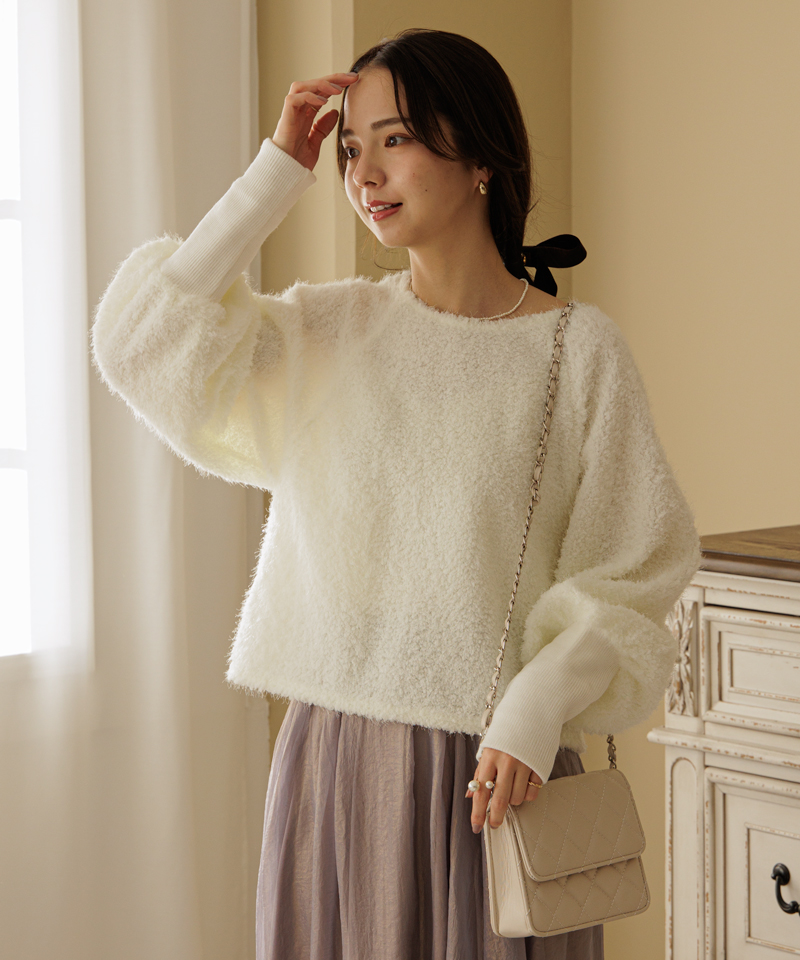 OUTLET】fluffy balloon tops～ﾌﾗｯﾌｨｰﾊﾞﾙｰﾝﾄｯﾌﾟｽ | flower／フラワー