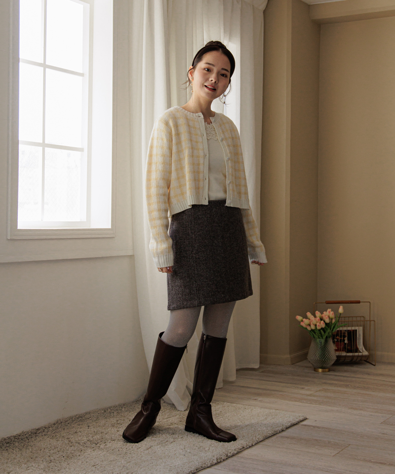 20%OFF】biscuit check knit～ﾋﾞｽｷｭｲﾁｪｯｸﾆｯﾄ | flower／フラワー公式通販