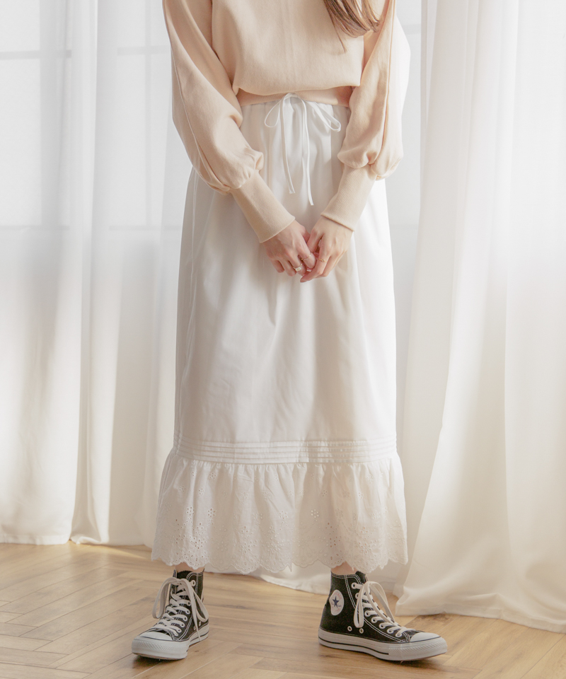 OUTLET】cotton lace skirt～ｺｯﾄﾝﾚｰｽｽｶｰﾄ | flower／フラワー公式通販